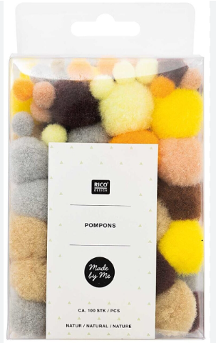 Pompons 100pcs, natur